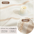 VClife Boho Couch Cover Beige Khaki Stripe Sofa Cover - Image 3