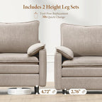 Vesgantti 142" U Shaped Sectional Couch, Comfy Cloud Modular Sectional Sofa - Image 3