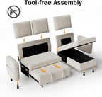 Sunny Heart 82" L Shaped Sectional Sleeper Sofa Bed - Image 4