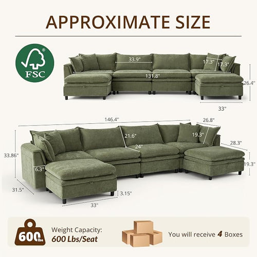 146.4'' Modular Sectional Sofa - Image 2