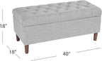 Homepop Home Decor | Tufted Ainsley Button Storage Ottoman Bench - Image 3