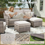14 Piece Patio Furniture Set-High Back Outdoor Furniture Set Sectional Sofa - Image 3