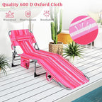 Goplus Tanning Chair, Folding Adjustable Patio Lounge Chair - Image 8