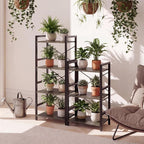 Tangkula 3-Tier Industrial Bookshelf, 16.5" Width Wooden Open Bookcase - Image 5