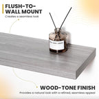 Acovy 72 Inch Floating Shelves, 9.3" Deep Floating Shelf Wall Mounted, Rustic - Image 5