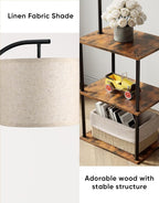 PARTPHONER Floor Lamp with Table, Night Stand with Lamp, Narrow Side Table with - Image 2