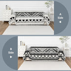 MYSKY HOME Boho Couch Cover for Dogs Washable Black Rhombic Couch Sofa - Image 3