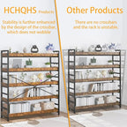 HCHQHS 5 Tier Bookshelf, Adjustable Industrial Bookcase, Vertical Tall Book - Image 6
