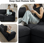 87'' V-Shaped Sectional Sofa Couch, 5-Seater Modular Couches - Image 6