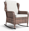 Garvee Outdoor Wicker Rocking Chair, 1 Piece Outdoor Rocking Chair, All Weather by Garvee