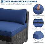 GarveeHome 7-Piece Modular Outdoor Patio Set, Sectional Rattan Wicker Sofa - Image 4