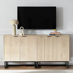 EYYTHUNG Fluted Storage Cabinet Set of 2, Sideboard Buffet Cabinet Modern - Image 3