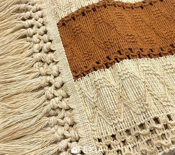 FEXIA Boho Table Runner 36 Inches Long Macrame Summer Decor Coffee Table Cover - Image 3