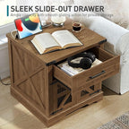 RALGEND Walnut Farmhouse End Table - Image 5
