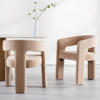 RIVOVA Modern Barrel Dining Chairs Set of 4, Velvet Upholstered Accent Side - Image 3