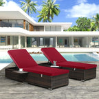 Outdoor Chaise Lounge Cushion Set of 2, Fadesafe Water-Repellent Lounge Deck - Image 7