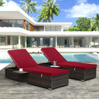 Outdoor Chaise Lounge Cushion Set of 2, Fadesafe Water-Repellent Lounge Deck - Image 7