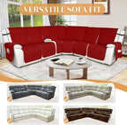 HDCAXKJ Reclining Sectional Couch Covers L Shape Recliner Sofa Middle Console - Image 6