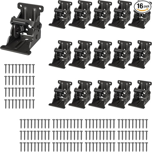 16 Pack Folding Brackets, Self-Lock Hinge by Spiglamm