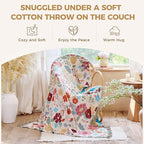 LUTBM Boho Throw Blanket for Bed Cotton Summer Blankets Twin Size for Bedroom - Image 4