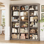 FACBOTALL 71" Triple Wide Bookshelf, 6 Tier Tall Bookshelf, Large Bookcase - Image 5