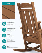 SERWALL Oversized Rocking Chair Set of 4 Outdoor, HDPE Outdoor Rocking Chair - Image 5