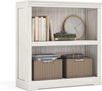 LINSY HOME 2-Tier Bookcase and Bookshelf, Small Wood Display Storage Shelves by LINSYHOME