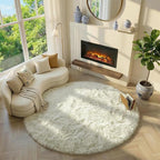 Amdrebio Ivory White Small Round Rug 3Ft - Image 5