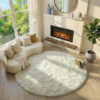 Amdrebio Ivory White Large Round Rug 8Ft - Image 5