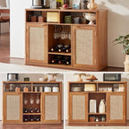 Lerliuo Rattan Wine Cabinet - Image 6