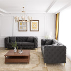 DAMAIFROM 75" Sofa Couch Mid Century Modern Velvet Couch Tufted Button Sofa - Image 4