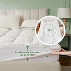 BEDLORE Full Size Mattress Topper Viscose Derived from Bamboo, Thick Pillow Top - Image 6