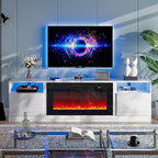 oneinmil 80” TV Stand with 36” Electric Fireplace, Large Modern Media by oneinmil