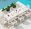 SERWALL HDPE Dining Set for 8: 2 Umbrella Hole Tables + 8 Chairs. Includes 8 by SERWALL