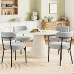 DUMOS Dining Chairs Set of 6, Mid Century Modern Chair Round Upholstered Curved by DumosLifestyle
