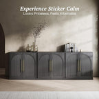 BELLEZE 3 Tier Bookshelf with Double-Arc Door - Image 4