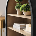 Modway Nolan Tall Arched Storage Display Cabinet in Black - Image 6