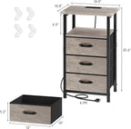Vagusicc Nightstand with Charging Station, Bedside Table with USB Ports and - Image 3