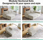 Novilla 138" Modular Sectional Sofa, Modular Sectional Couches - Image 18