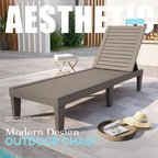 DIMAR GARDEN Outdoor Chaise Lounge, Resin Pool Lounge Chair Waterproof Recliner - Image 4