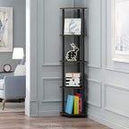 Furinno TURN-N-TUBE Corner Shelf Set of 2, 5-Tier Corner Bookshelf, Open - Image 2