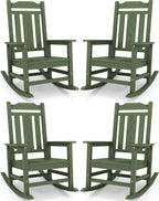 SERWALL Oversized Rocking Chair Set of 4 Outdoor, HDPE Outdoor Rocking Chair by SERWALL
