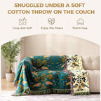 LUTBM Boho Throw Blanket for Bed 100% Cotton Soft Quilt Summer Lightweight - Image 7
