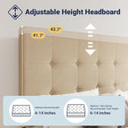 Allewie Upholstered Queen Size Platform Bed Frame - Image 4