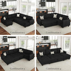 Belffin Corduroy Corner Seat for Modular Sofa Sectional Couches for Living Room - Image 3