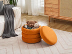 Flouki 19.5" Storage Ottoman Round, Vanity Stools - Image 6