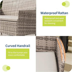 4-Piece Outdoor Furniture Set, PE Rattan Wicker Chairs - Image 6