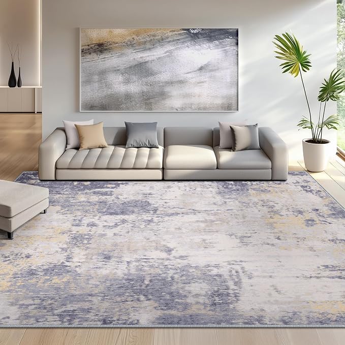 RELEANY Washable Area Rugs 8'x10' Non-Slip Modern Abstract Soft by RELEANY