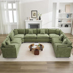 147'' Oversized U Shaped Cloud Sectional Sofa, Chenille Deep Seat Couches by WUTUTUEE