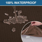 Smiry Waterproof Seat Covers for Dining Room Chairs Set of 4, Stretch Jacquard - Image 3
